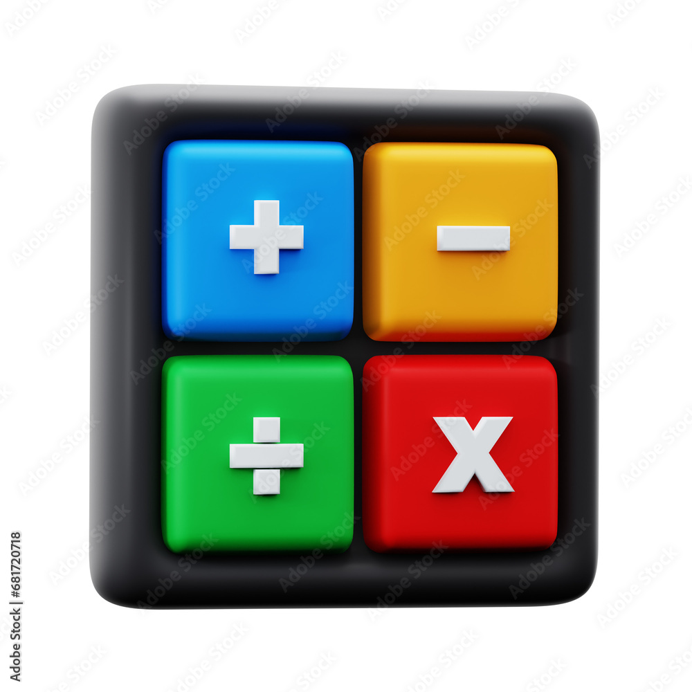 Obraz premium calculator math lesson student tools education 3d icon illustration render design
