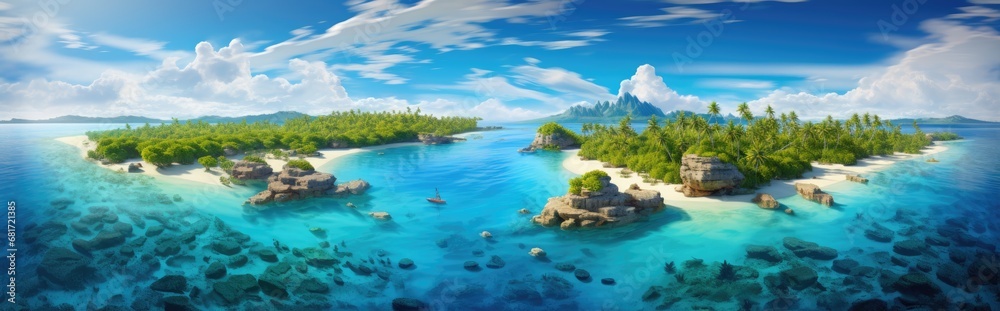 aerial view of pacific island Generative AI aerial view of pacific island Generative AI