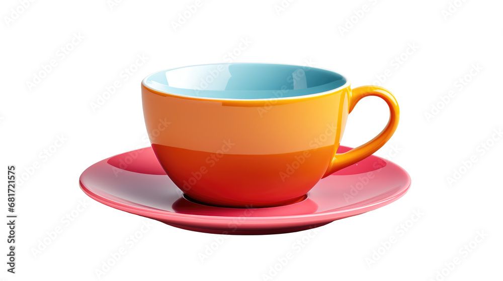 Ceramic cup and saucer isolated on transparent Ceramic cup and saucer isolated on transparent