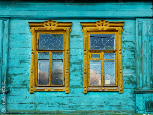 Cuadro en lienzo Russian wooden frames in Vladimir oblast