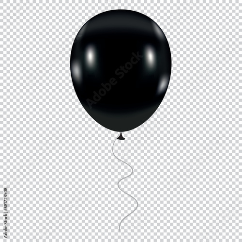  black  balloon on a transparent background