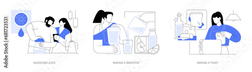 Making breakfast isolated cartoon vector illustrations se