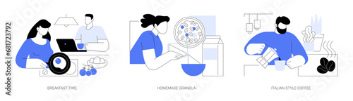 Breakfast time isolated cartoon vector illustrations se