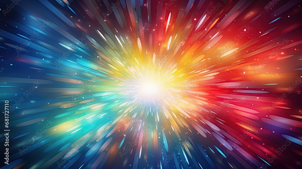 Fototapeta premium Abstract colorful star burst. Futuristic background illustration. Generative Ai