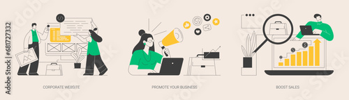 Business growth abstract concept vector illustrations.