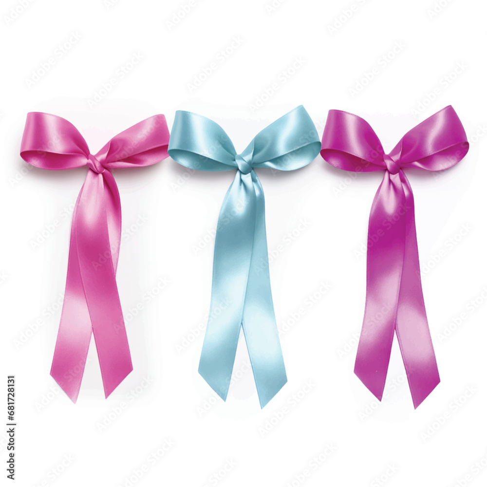 Red ribbons on white background for breast cancer awareness Red ribbons on white background for breast cancer awareness