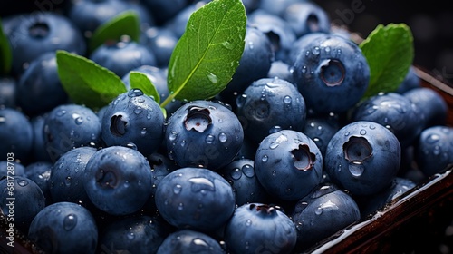 An organic background of fresh blueberries