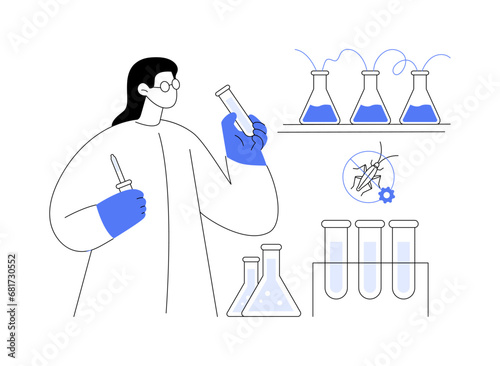 Pesticide manufacturing abstract concept vector illustration.