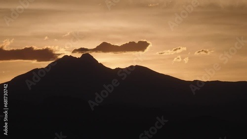 Longs peak sunset silhouette 