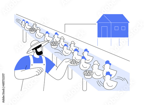 Poultry breeding abstract concept vector illustration.