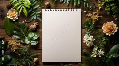 A blank notepad ready for copying with space alongsi photo