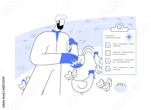 Poultry veterinarian abstract concept vector illustration.