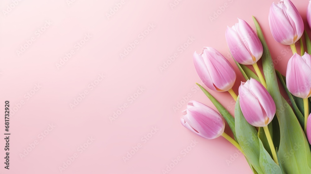 Tulips background for text.