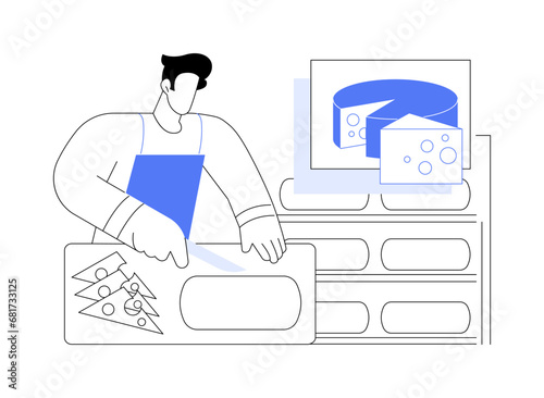 Cheese production abstract concept vector illustration.
