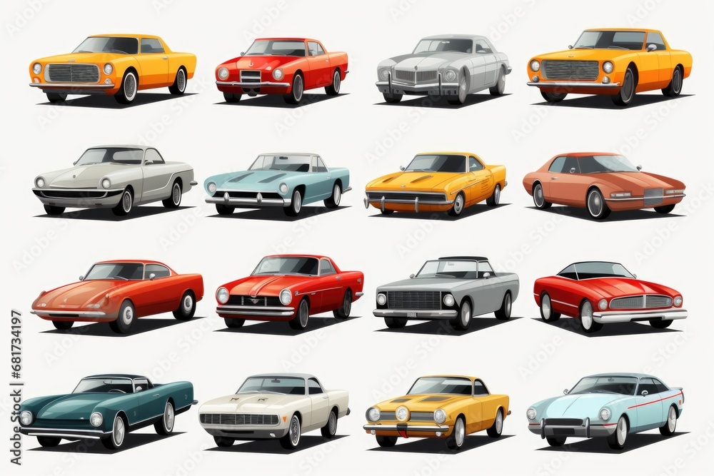 A vibrant collection of cars in various colors. This image captures the diverse range of car colors available. Ideal for automotive advertisements and articles on car customization.