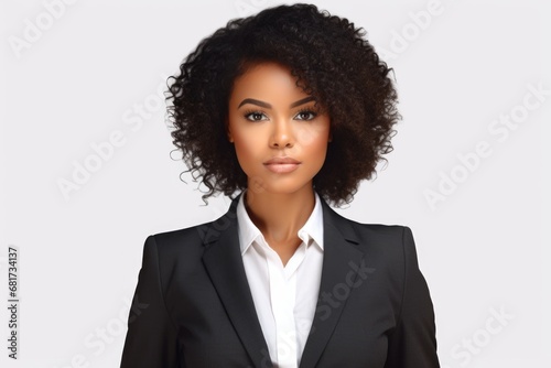 A professional businesswoman dressed in a stylish suit posing for a picture. This image can be used to represent professionalism  success  and confidence in the corporate world.