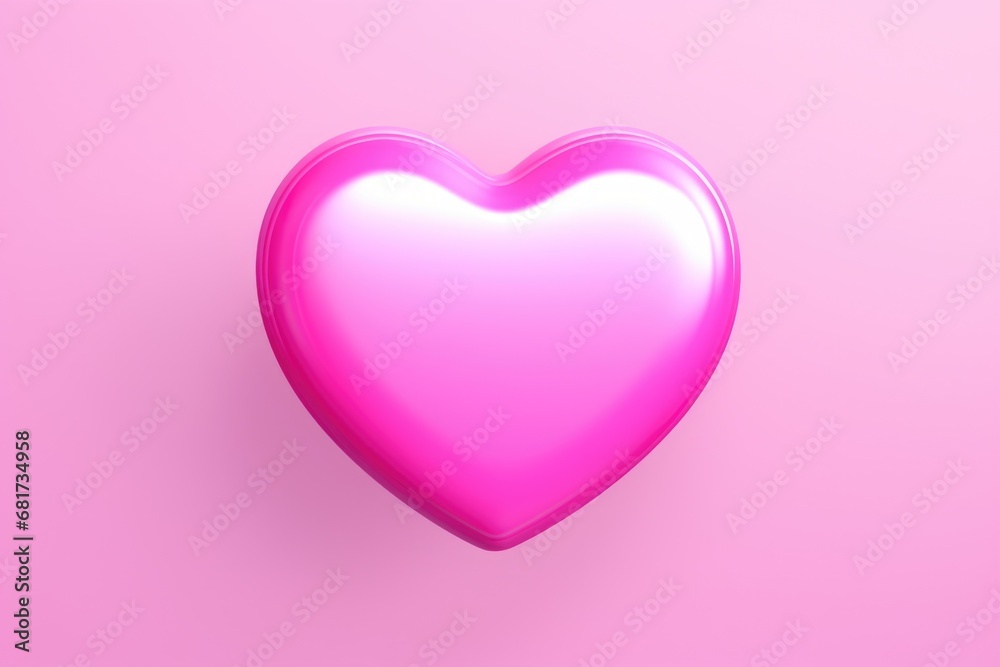 A pink heart-shaped object on a pink background. This image can be used for various romantic themes or Valentine's Day promotions.