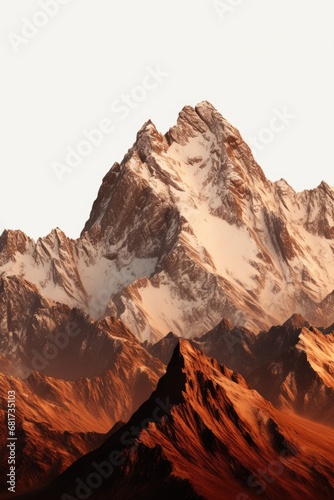 A picturesque mountain range with snow-covered mountains in the background. Perfect for travel and adventure-themed projects