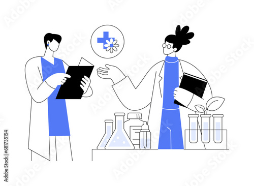 Raw materials for cosmetics abstract concept vector illustration.