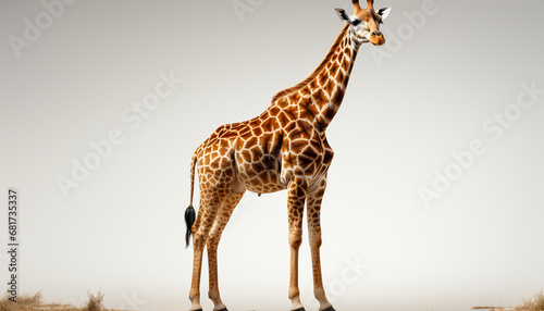 Giraffe standing in the wilderness  elegance in nature beauty generated by AI