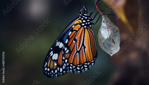 Vibrant monarch butterfly wing showcases beauty in nature fragility generated by AI © Jeronimo Ramos