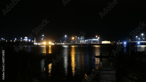 Oversea terminal at night
