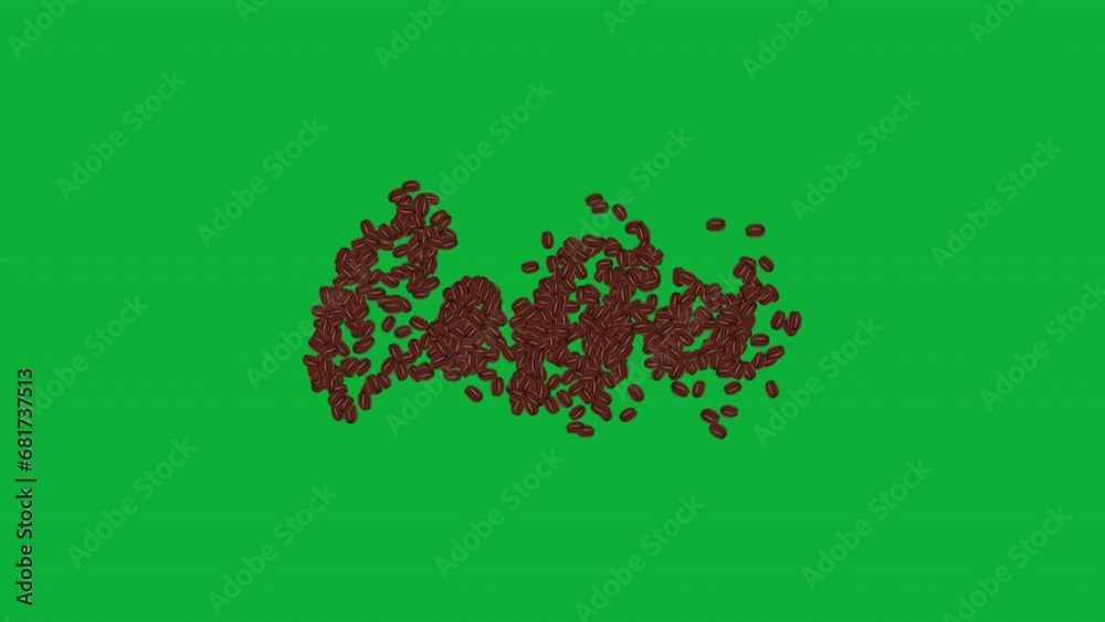 Artistic Animation on Green Screen with Coffee Beans Loop Artistic Animation on Green Screen with Coffee Beans Loop