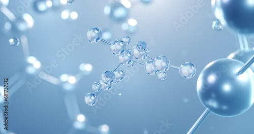 Wallpaper Mural Allantoin, rotating 3D model of glyoxyldiureide, seamless looped video, molecular structure with selective focus Torontodigital.ca