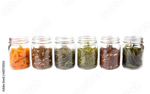 Collection of Loose Tea Leaves In Glass Isolated on Transparent Background PNG.