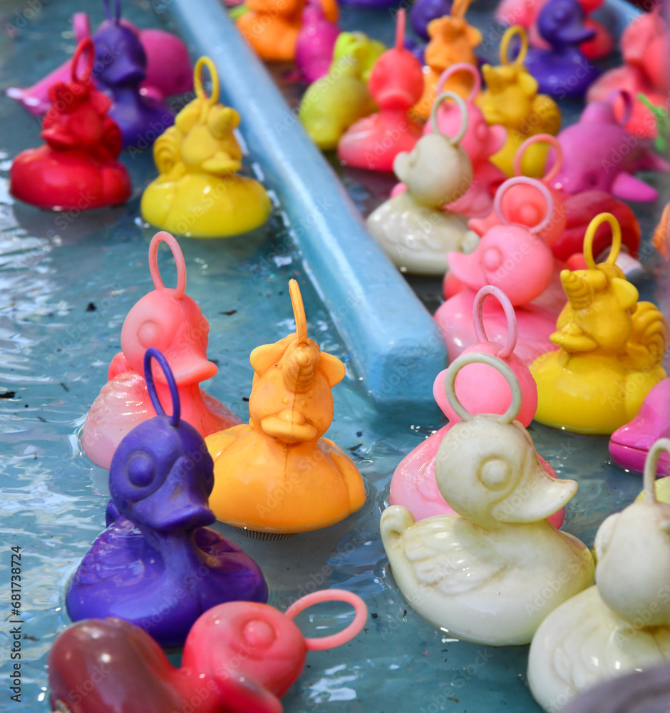 Floating rubber ducks at the Carnival amusement park