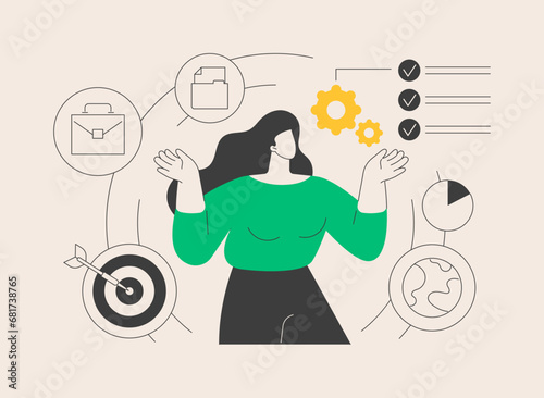 Self management abstract concept vector illustration.