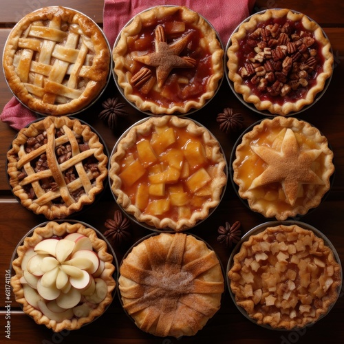 pies, including apple, pumpkin, and pecan, all with a festive Christmas twist