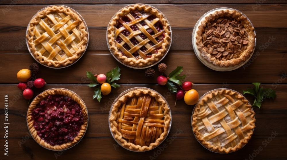 pies, including apple, pumpkin, and pecan, all with a festive Christmas twist pies, including apple, pumpkin, and pecan, all with a festive Christmas twist