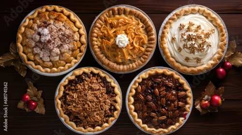 pies, including apple, pumpkin, and pecan, all with a festive Christmas twist