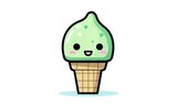 a cute ice cream with smiling face