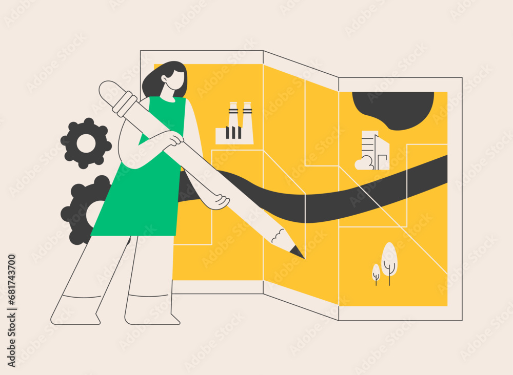 Area management abstract concept vector illustration.