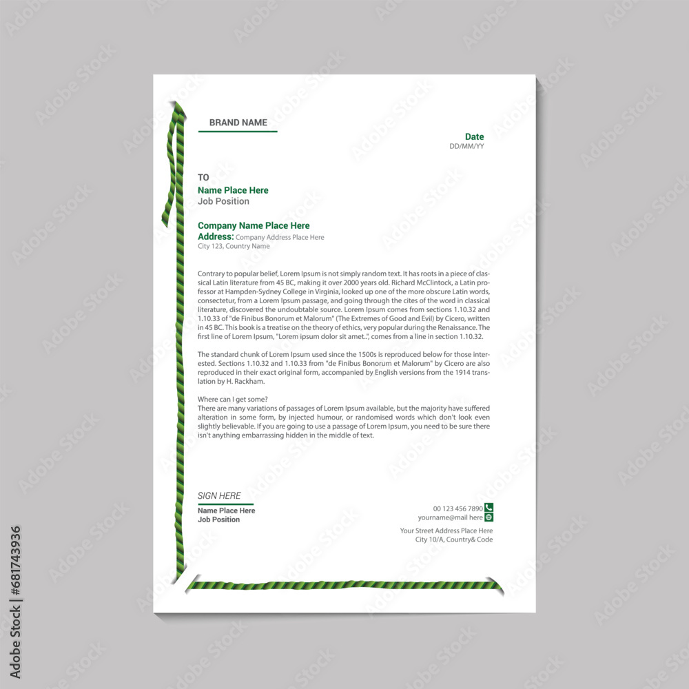 creative shape & modern letterhead design 