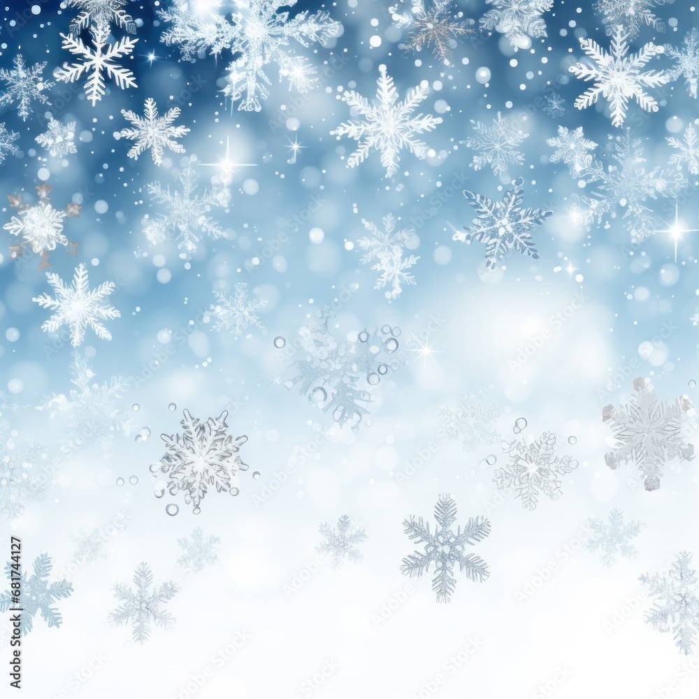 A white background with sparkling snowflakes