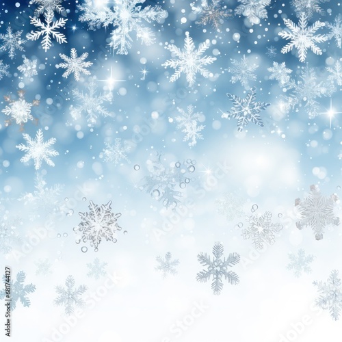 A white background with sparkling snowflakes