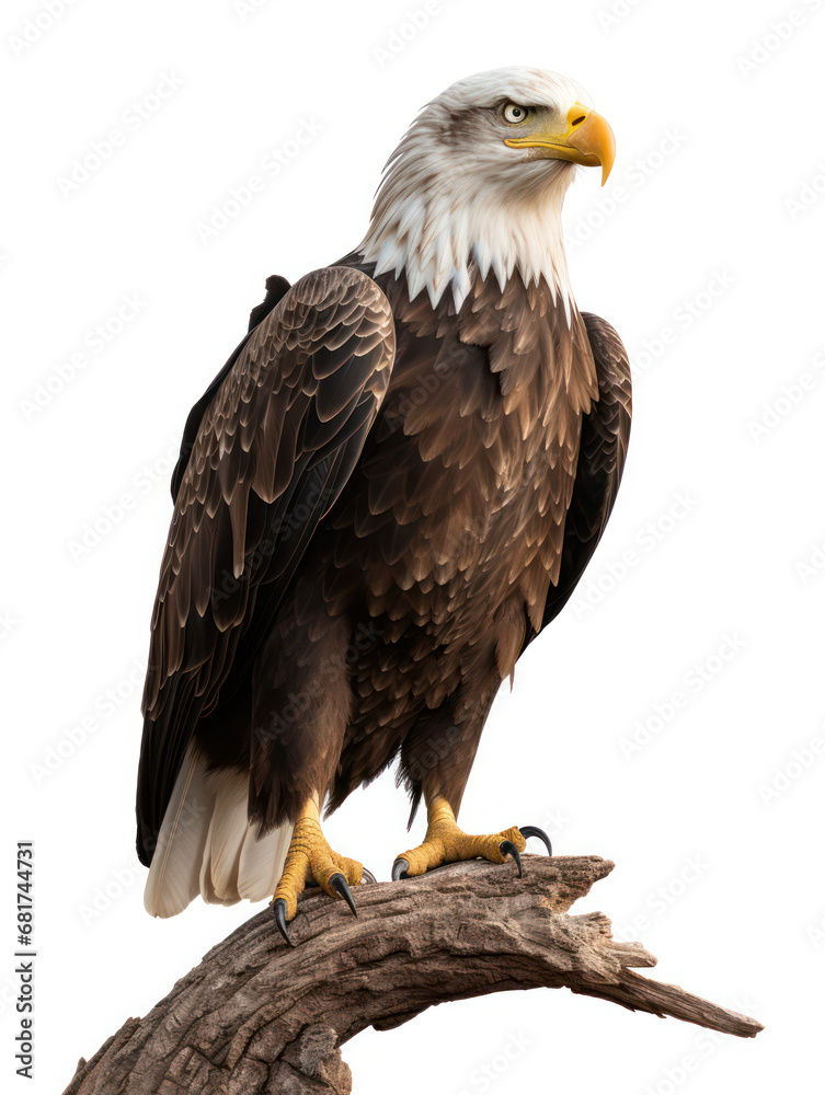 Obraz premium Bald Eagle Studio Shot Isolated on Clear White Background, Generative AI