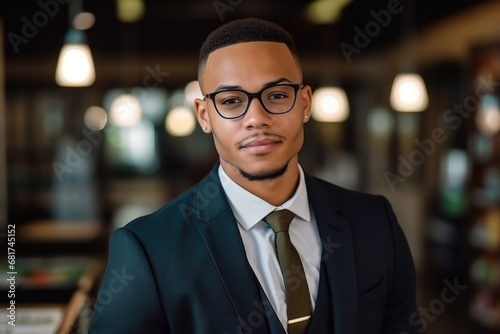 Well-dressed man wearing suit and tie strikes pose for photograph. This image can be used for business presentations, corporate websites, or professional profiles