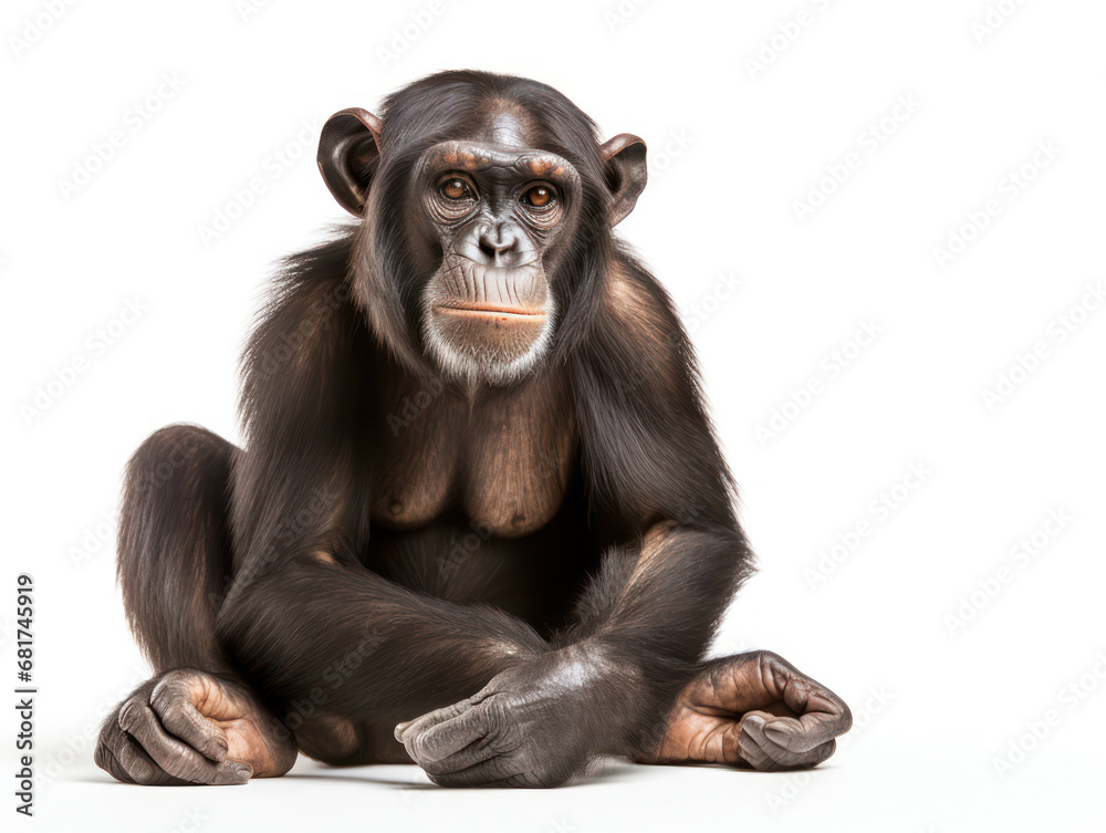 Chimp Studio Shot Isolated on Clear White Background, Generative AI Chimp Studio Shot Isolated on Clear White Background, Generative AI