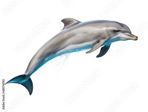 Dolphin Studio Shot Isolated on Clear White Background, Generative AI © Vig