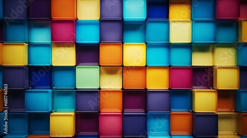 Colorful squares course of action top view