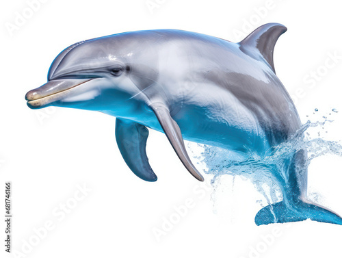 Dolphin Studio Shot Isolated on Clear White Background, Generative AI photo