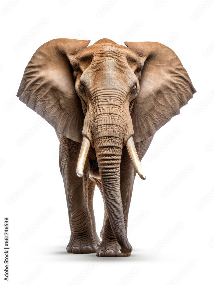 Obraz premium Elephant Studio Shot Isolated on Clear White Background, Generative AI