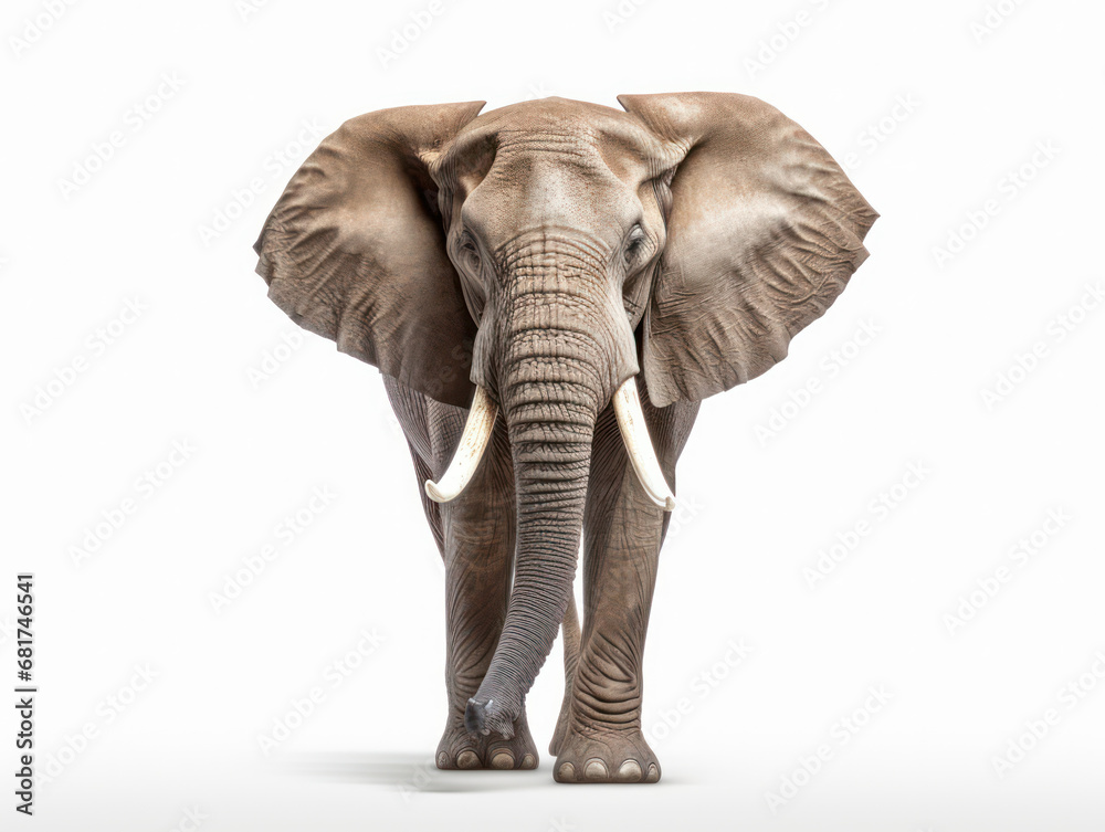 Obraz premium Elephant Studio Shot Isolated on Clear White Background, Generative AI