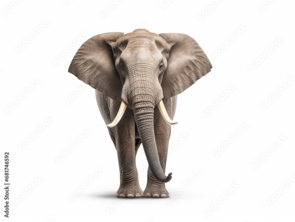 Obraz premium Elephant Studio Shot Isolated on Clear White Background, Generative AI