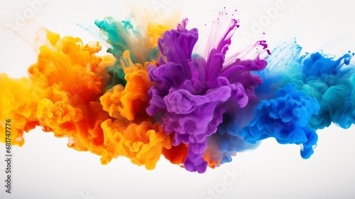 Explosion of colored powder on white foundation © Shabnam