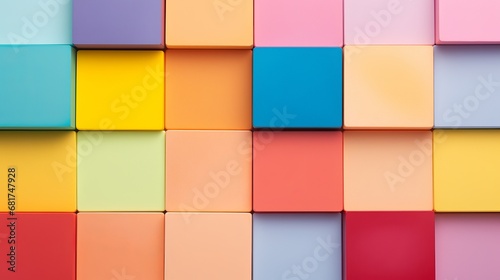 Flat lay colorful squares course of action